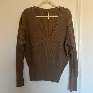 Beige v-neck sweater
